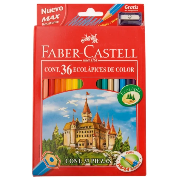 36 EcoLápices de color + sacapuntas Faber Castell