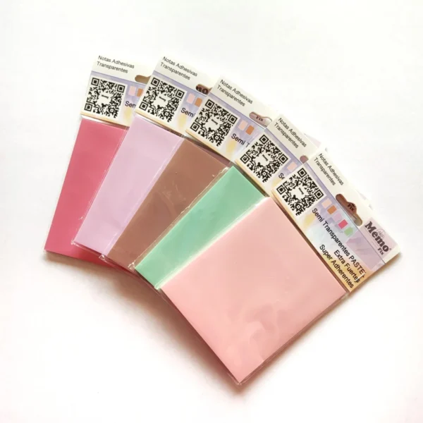 Adhesivas Transparentes Colores pastel 80 x 90 mm
