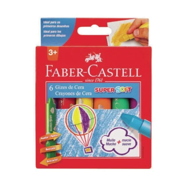 Crayones Faber Castell Retractil x 6 colores
