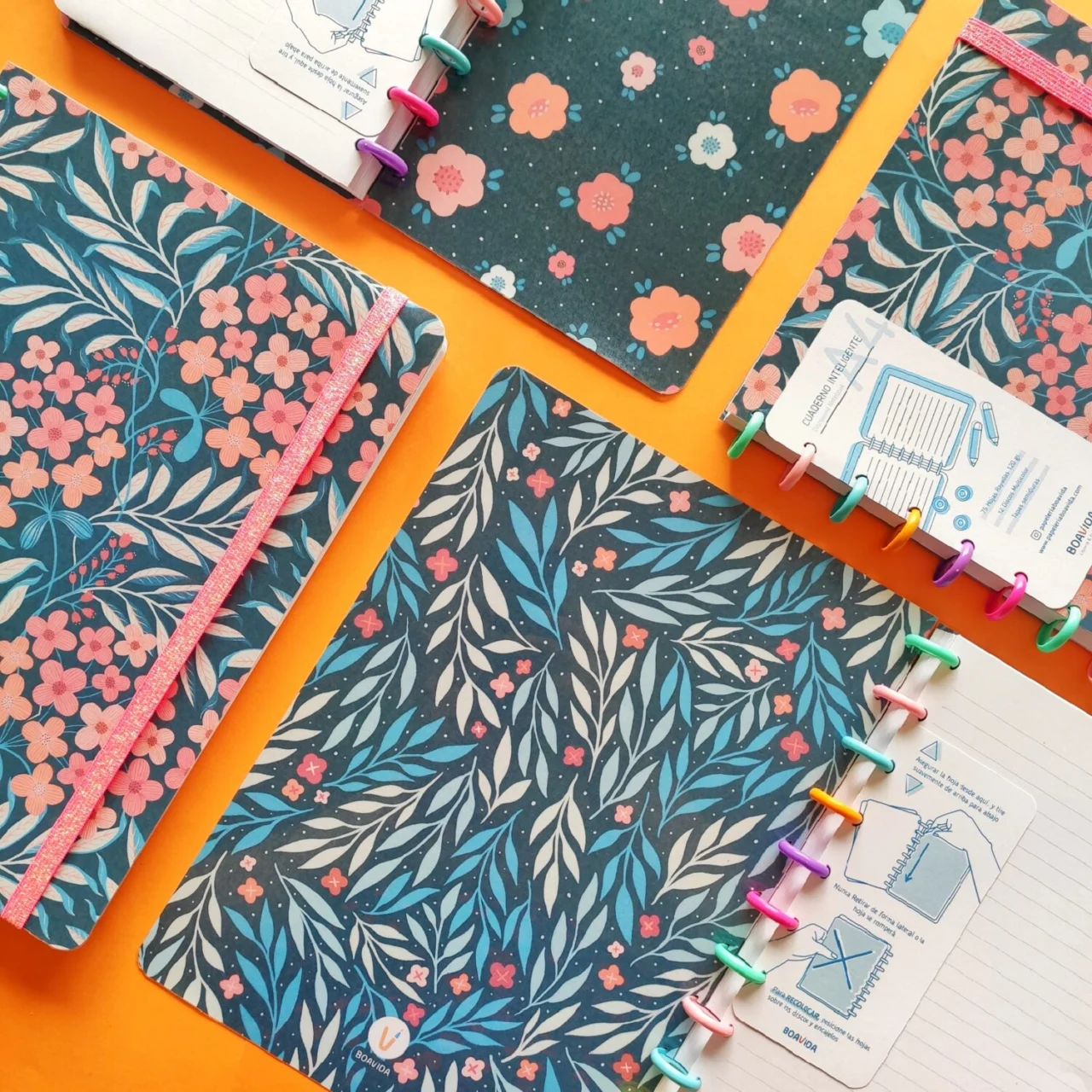 Cuaderno Con Discos A4 - Flores del Jardín