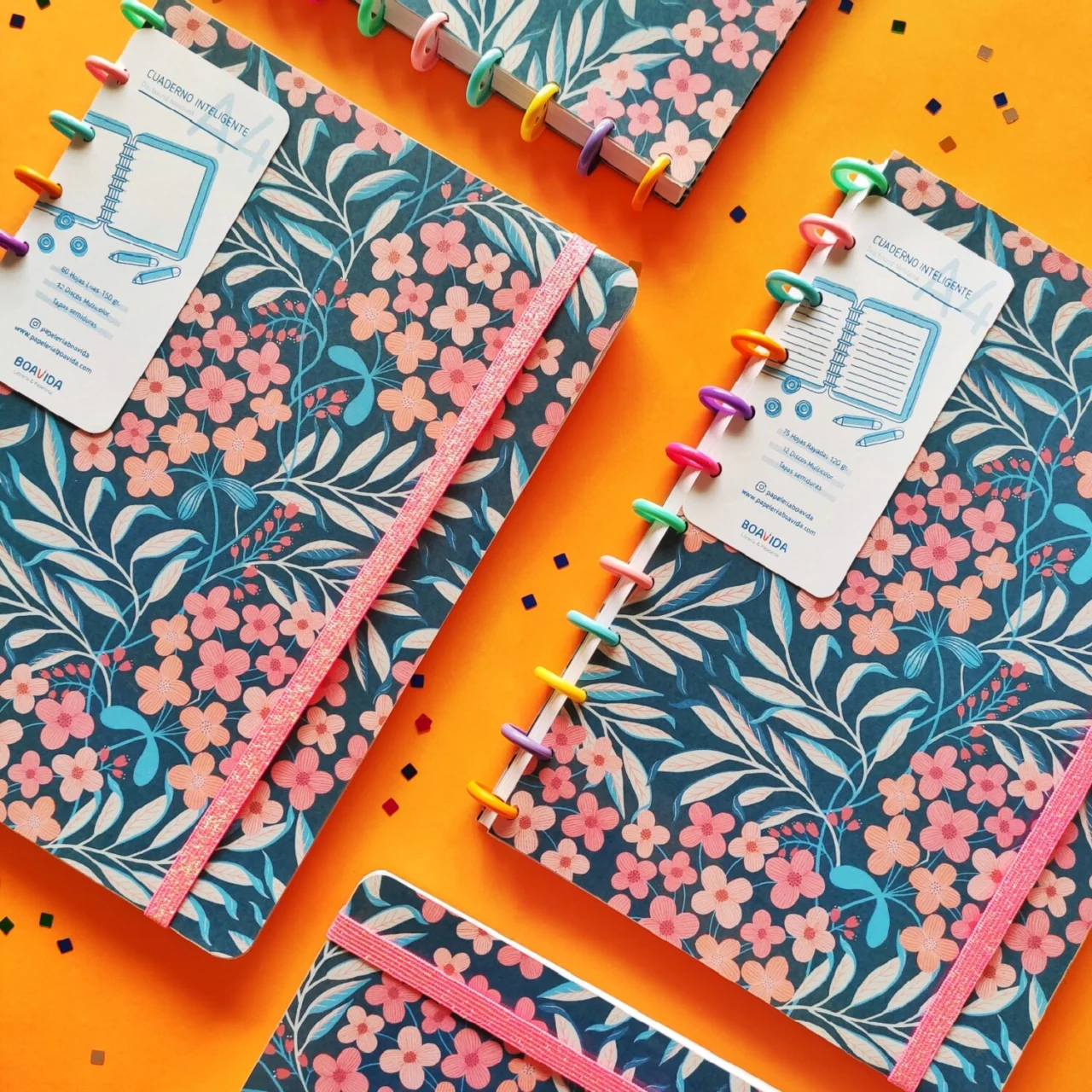 Cuaderno Con Discos A4 - Flores del Jardín