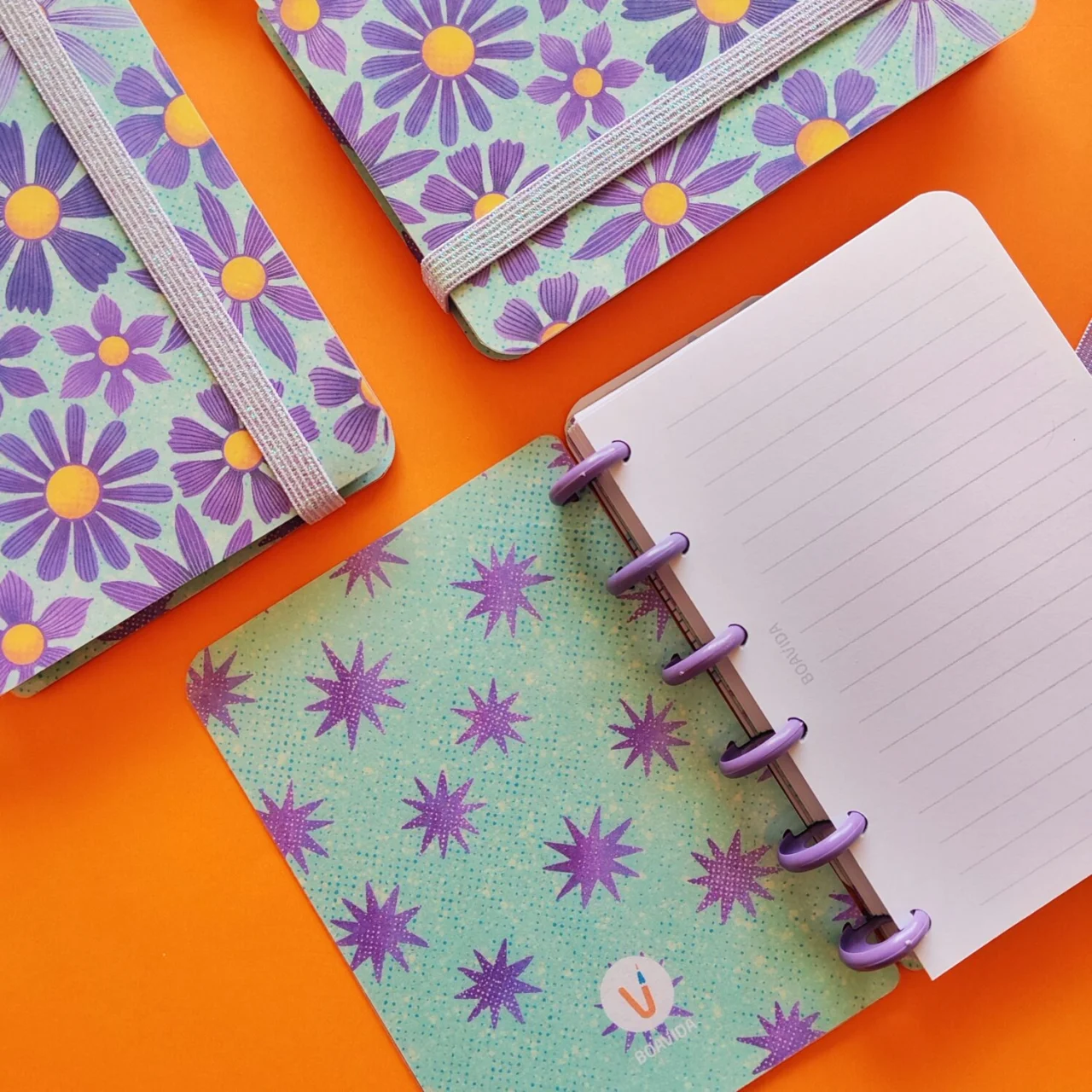 Cuaderno Con Discos A6 - Jardín de Violetas