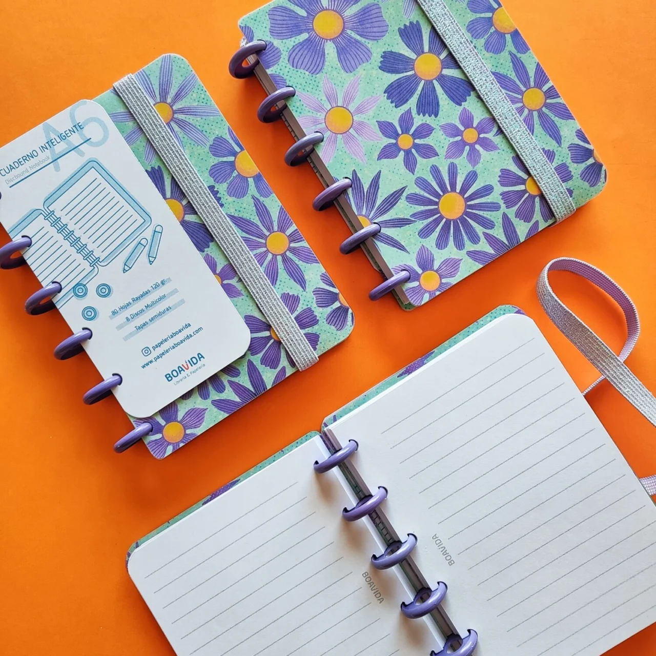 Cuaderno Con Discos A6 - Jardín de Violetas