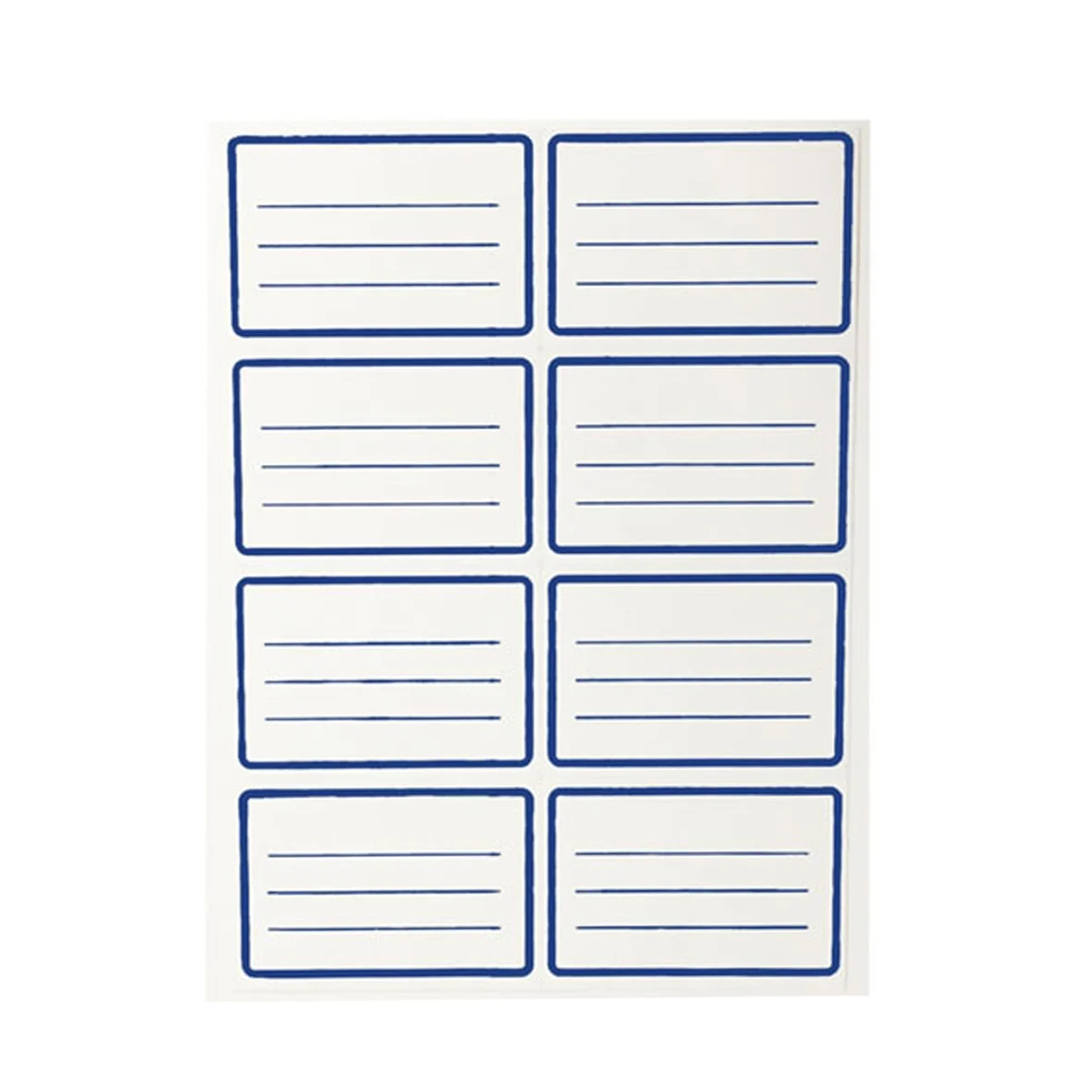 Etiquetas Azules Escolar (una plancha 8 unidades)