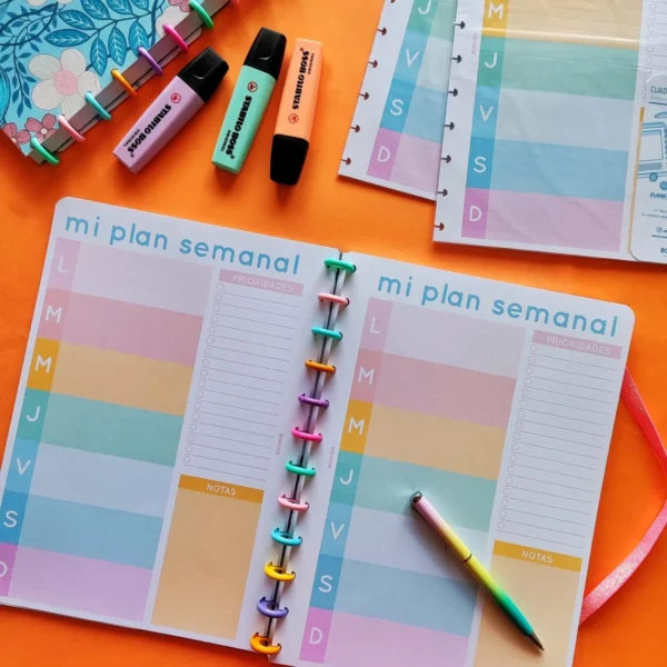 Planner Semanal A4 - "Mi plan semanal pastel "