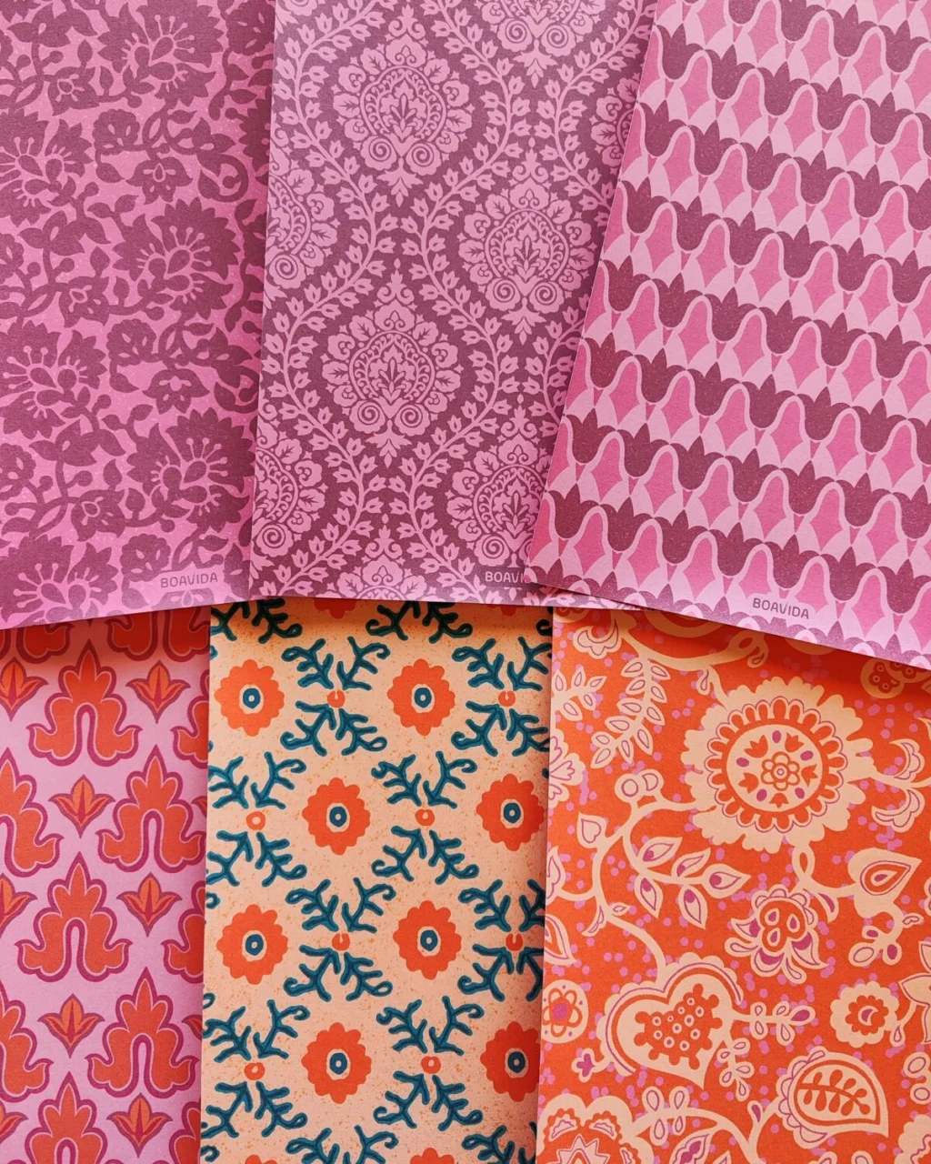 Set 40 papeles para Scrap - "Seda & Especias"