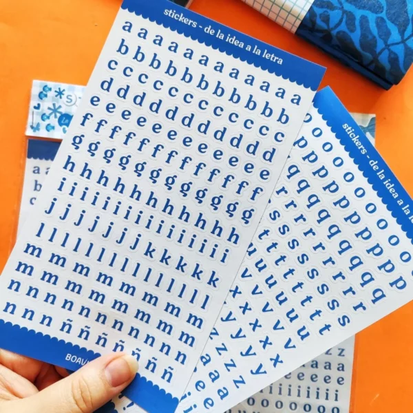Sticker "De la idea a la letra" - Letras de 5 mm azules