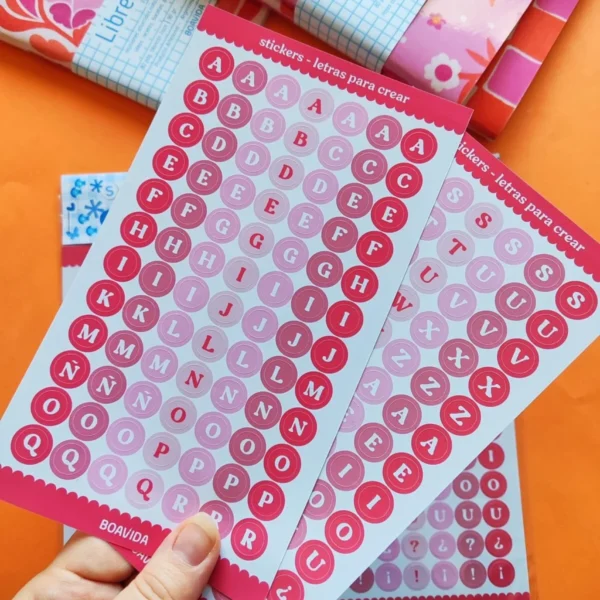 Sticker "Letras para crear "- circulares rosas