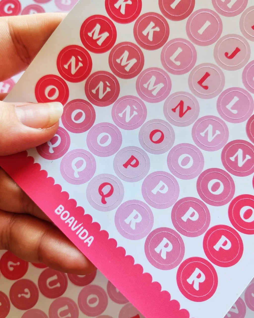 Sticker "Letras para crear "- circulares rosas