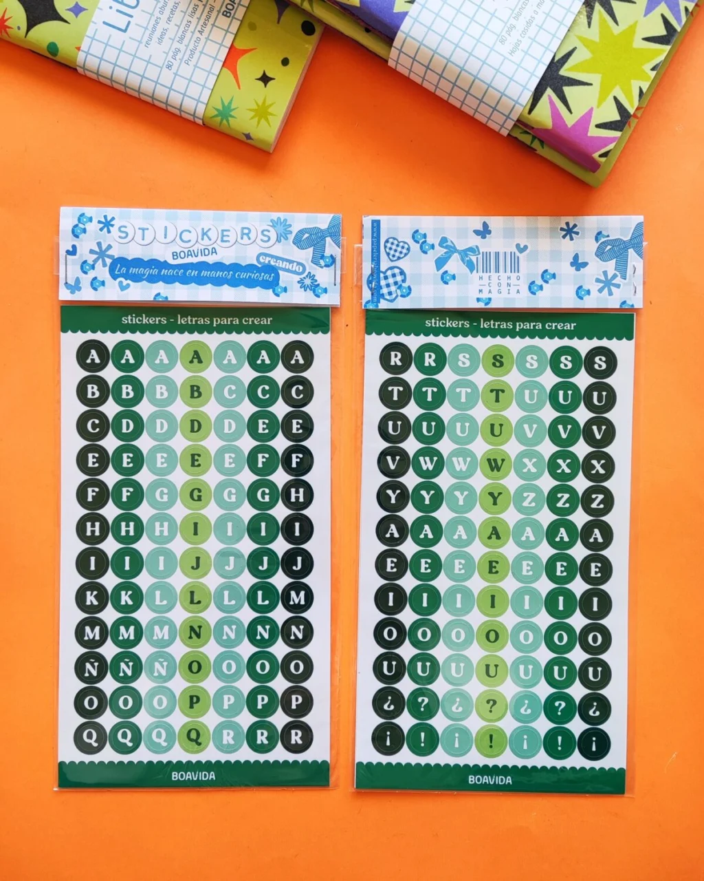 Sticker "Letras para crear "- circulares verdes