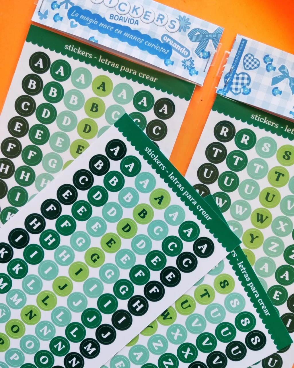 Sticker "Letras para crear "- circulares verdes