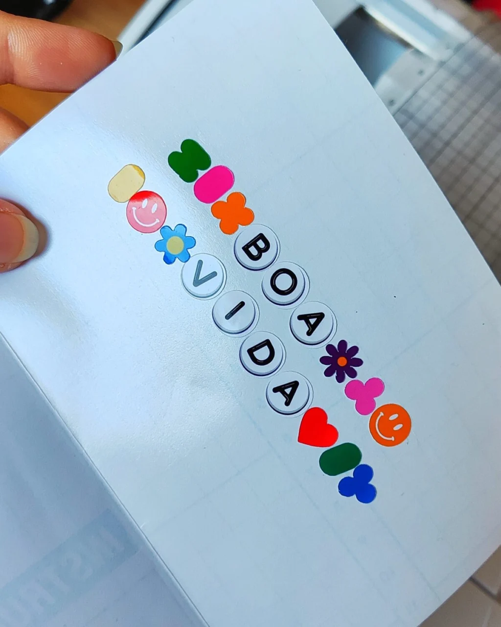 Sticker "sopa de Letras "- alfabeto beads amarillo