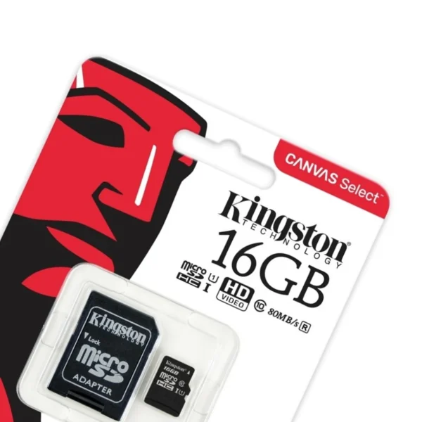TARJETA MEMORIA MICRO SD 16GB KINGSTON CLASE 10 80MB/S