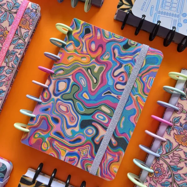 Agenda Con Discos Semanal A5 "Ondas Cromáticas"