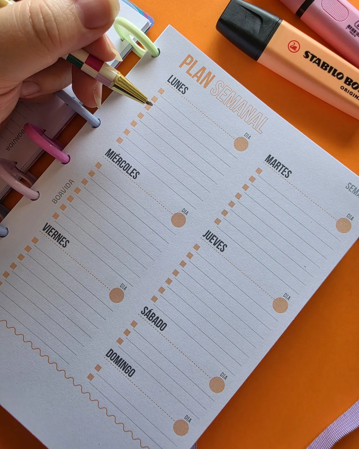 Agenda Con Discos Semanal A5 "Ondas Cromáticas"