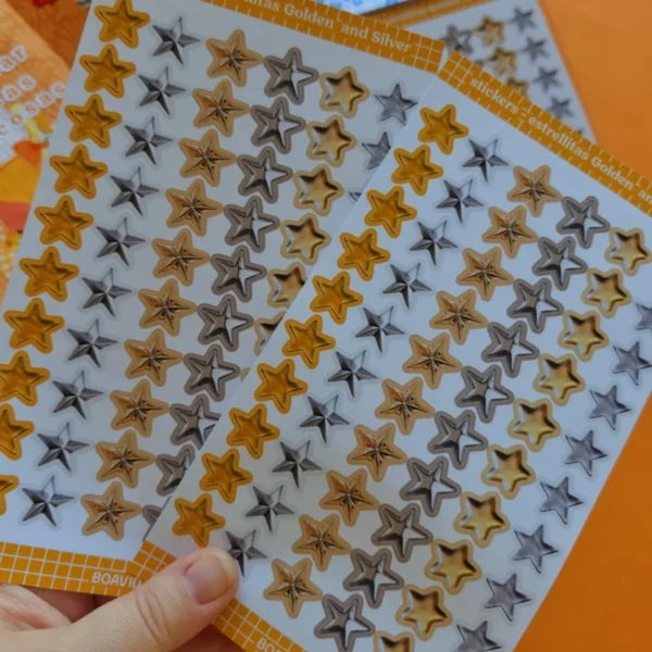 Sticker estrellitas golden and silver