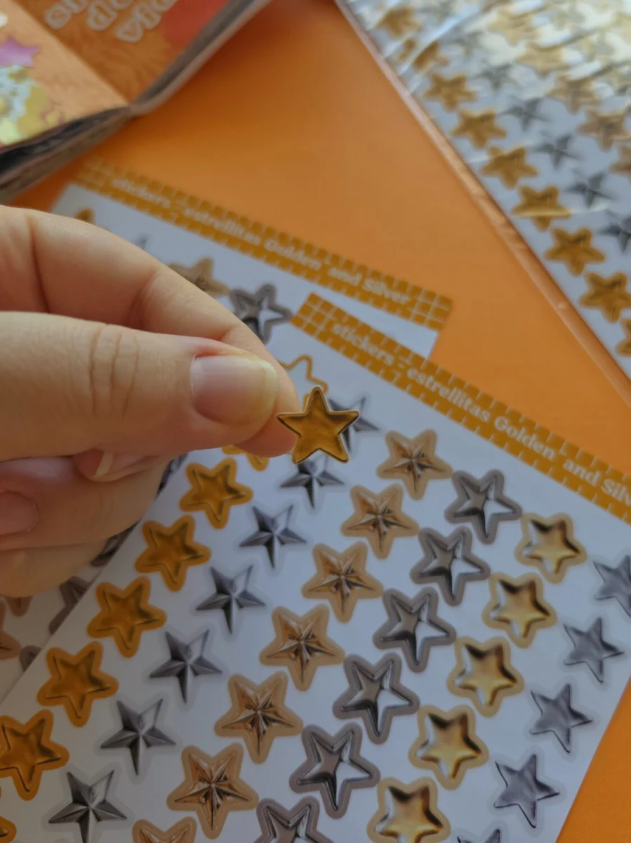 Sticker estrellitas golden and silver