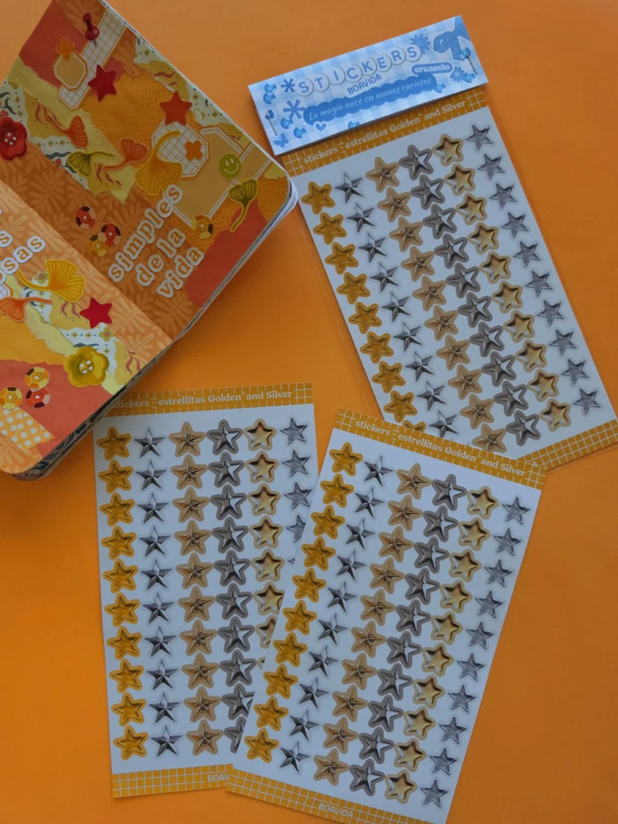 Sticker estrellitas golden and silver