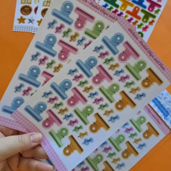 Sticker -Pastel Clip and Pins