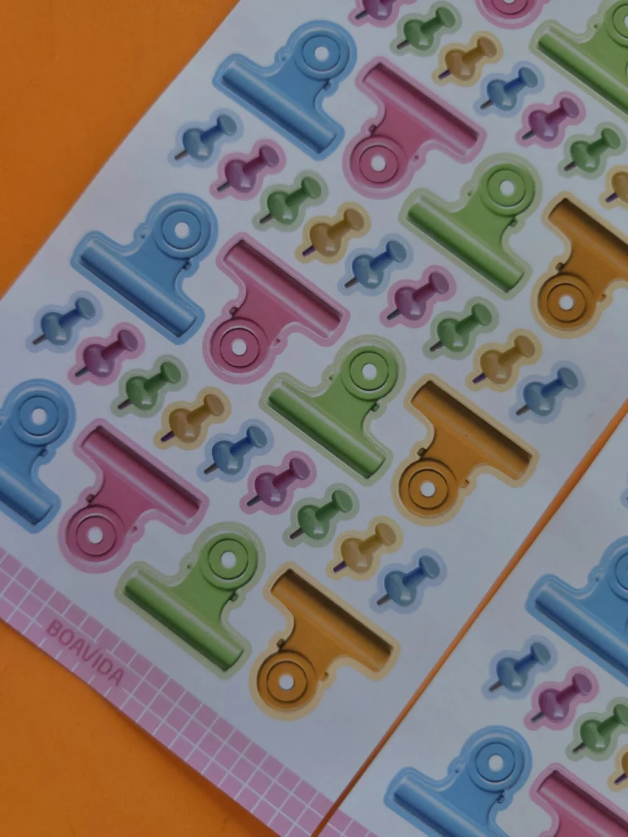 Sticker -Pastel Clip and Pins