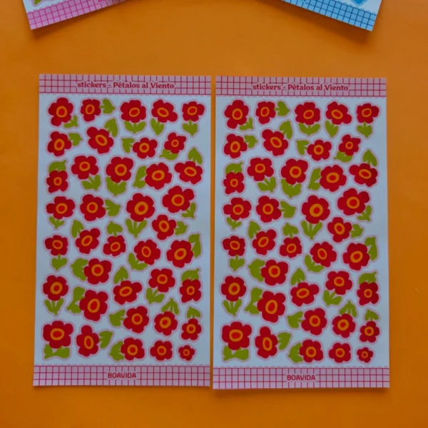 Sticker Pétalos al viento - Rojo